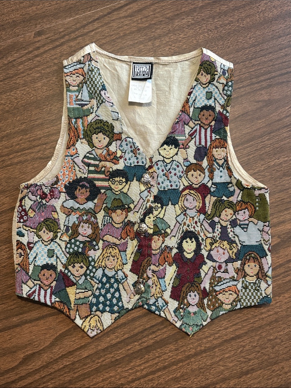 Freeze Frame VINTAGE Kids Large Children of the World Tapestry Vest